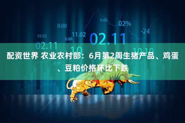 配资世界 农业农村部：6月第2周生猪产品、鸡蛋、豆粕价格环比下跌